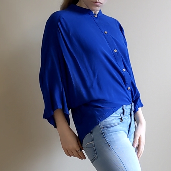 VINTAGE 'Naked Zebra' String back 3/4 Sleeve Shirt - Picture 4 of 13